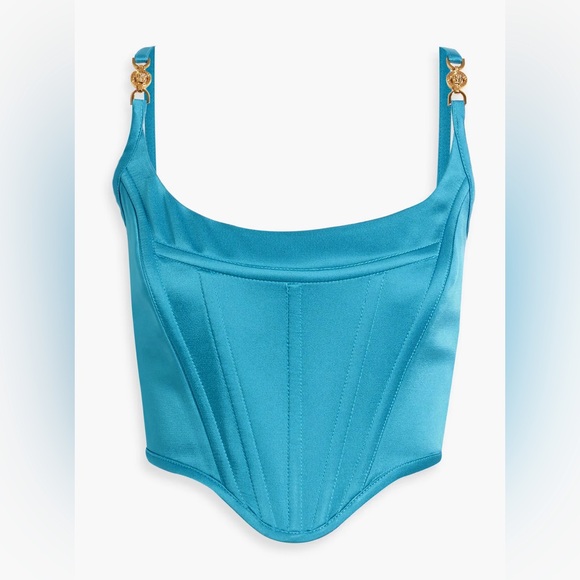 Versace Tops - Versace Satin Medusa Corset Zippered Bustier